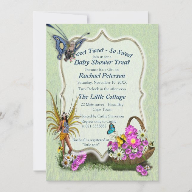 Spring Flowers & Butterfly Fairies Invitation (Front)
