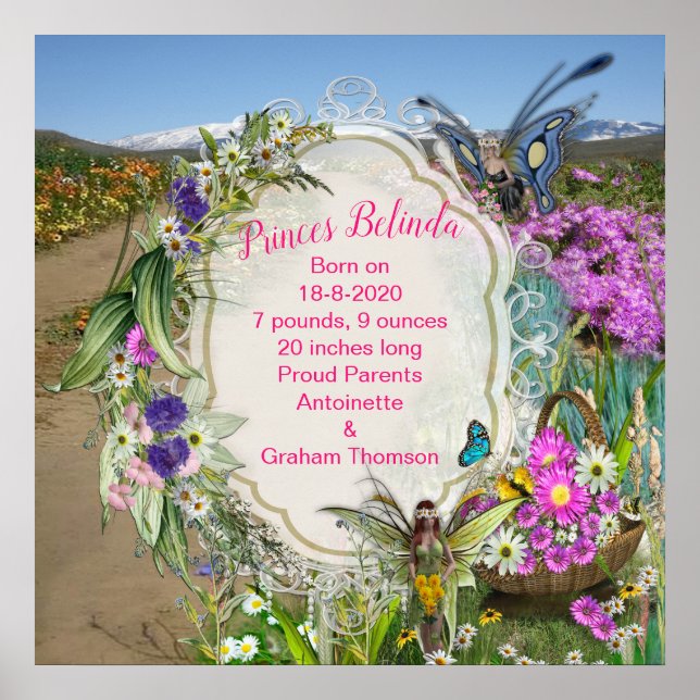 Spring Flowers & Butterfly Fairies Poster (Front)