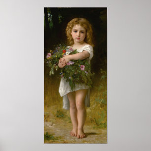 Spring flowers by William Bouguereau Poster