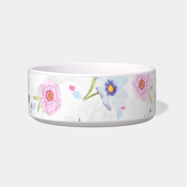 spring flowers cat food bowl  (Front)