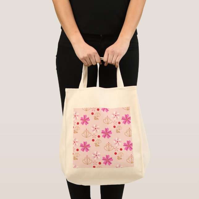 Spring Flowers Cherry Blossom Pink Blush Tote Bag (Front (Product))
