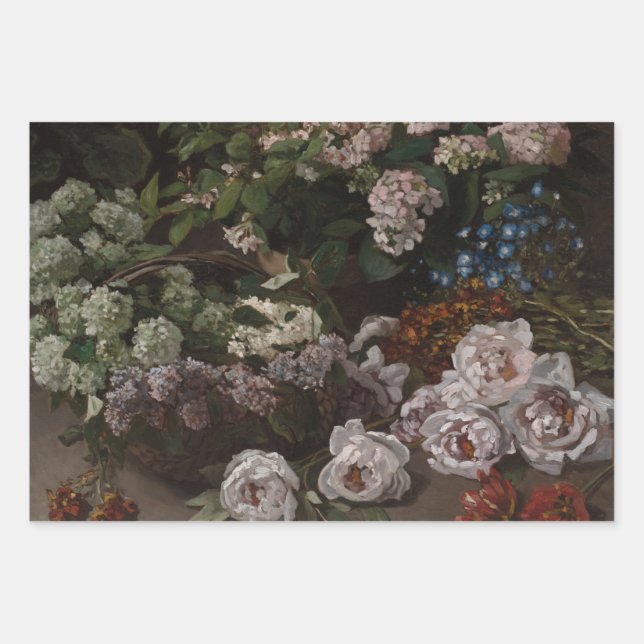 Spring Flowers - Claude Monet Wrapping Paper Sheet (Front)