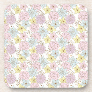 spring flowers coaster set