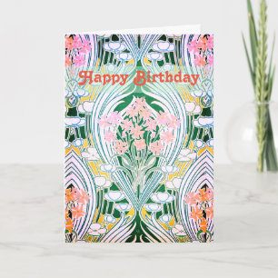 Spring Flowers Colourful Happy Birthday Card