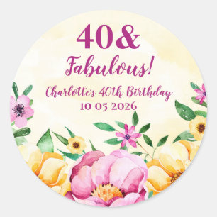 Spring Flowers Custom Birthday Favour Tag