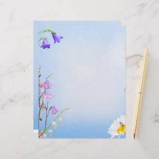 Spring flowers custom letterhead