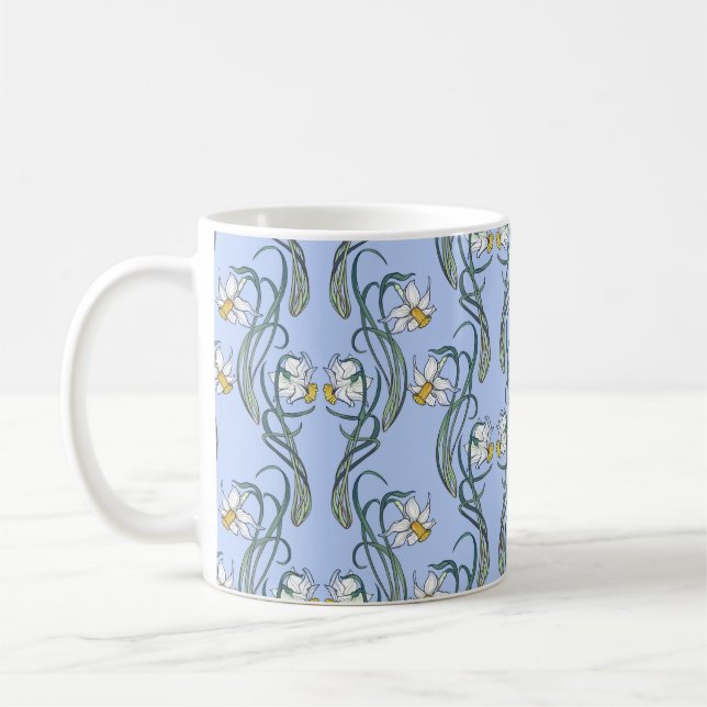 Spring flowers. Daffodil flowers interlaced into a Coffee Mug (Left)