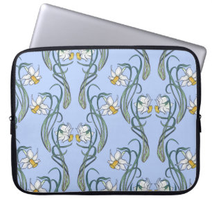 Spring flowers. Daffodil flowers interlaced into a Laptop Sleeve