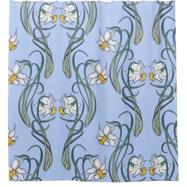 Spring flowers. Daffodil flowers interlaced into a Shower Curtain (Front)