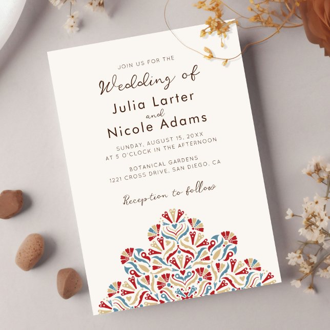 Spring Flowers Delight Mandala Wedding Invitation (Creator Uploaded)