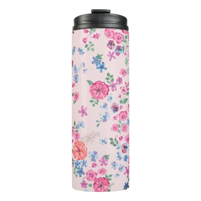 Spring flowers design. Seamless floral pattern. Pl Thermal Tumbler (Front)