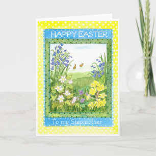 Spring Flowers Easter Card for a Stepmother