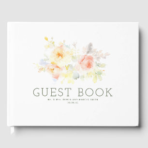 Spring Flowers Elegant Botanical Wedding Guest Book