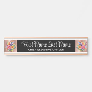 Spring Flowers Floral Office Door Sign Name Plate