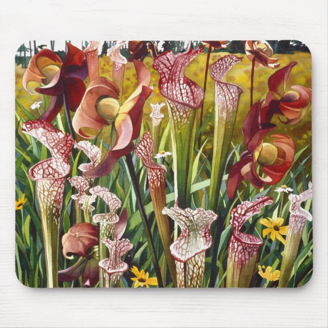 "Spring Flowers" Floral Watercolor Art Mouse Pad (Front)