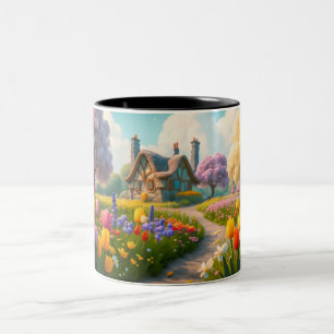 spring, flowers, flower, summer, floral, nature,  Two-Tone coffee mug