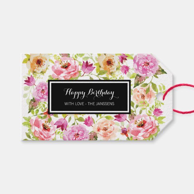 Spring Flowers Gift Tags (Front (Horizontal))