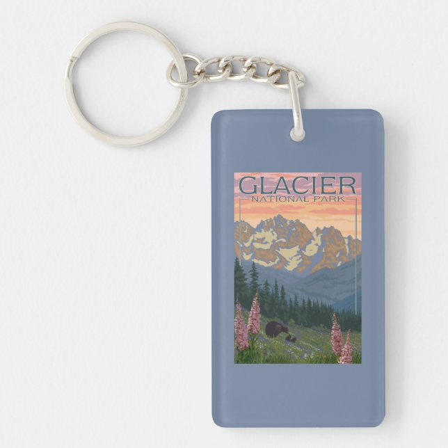 Spring Flowers - Glacier National Park, MT Key Ring (Front)