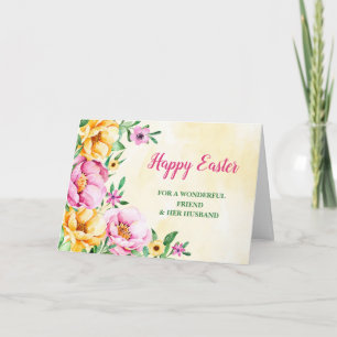 Spring Flowers Happy Easter Friend Husband Holiday Card