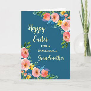 Spring Flowers Happy Easter Grandmother Holiday Card