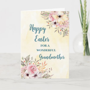 Spring Flowers Happy Easter Grandmother Holiday Card