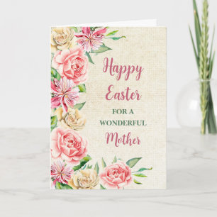 Spring Flowers Happy Easter Mother Holiday Card