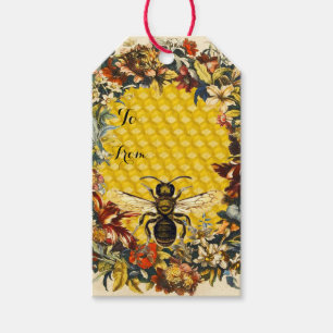 SPRING FLOWERS HONEY BEE ,BEEKEEPER Christmas Gift Tags