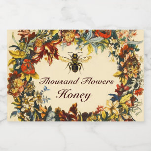 SPRING FLOWERS HONEY BEE ,BEEKEEPER FOOD LABEL