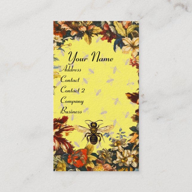 SPRING FLOWERS HONEY BEE ,BEEKEEPING,BEEKEEPER BUSINESS CARD (Front)