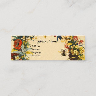 SPRING FLOWERS HONEY BEE BEEKEEPING BROWN WAX SEAL MINI BUSINESS CARD