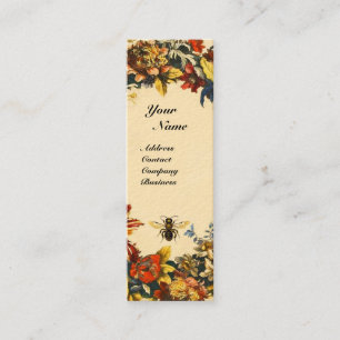 SPRING FLOWERS HONEY BEE BEEKEEPING BROWN WAX SEAL MINI BUSINESS CARD