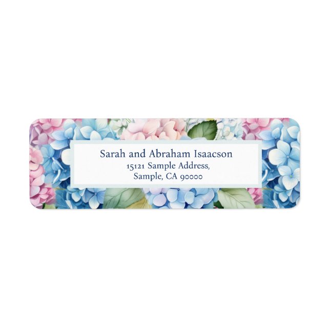 Spring Flowers Hydrangeas Return Address Labels (Front)