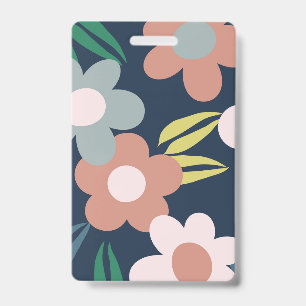Spring flowers ID badge
