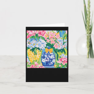 Spring Flowers In Ginger Jar Sticker Card