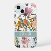 Spring Flowers in Mason Jar Design with Name
