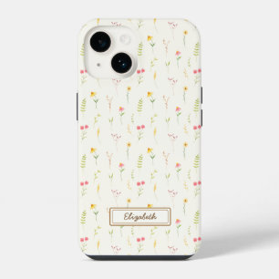Spring flowers in yellow watercolor iPhone 14 case