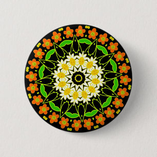 Spring Flowers Kaleidoscope 03 6 Cm Round Badge