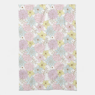 spring flowers kitchen towel