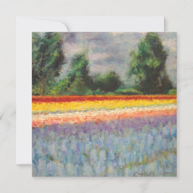 Spring Flowers Landscape Triptych Painting 1 of 3 (Front)
