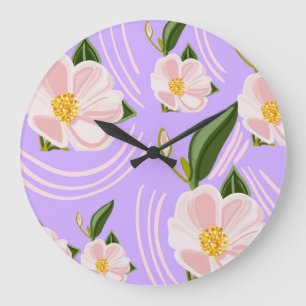 Spring flowers  large clock