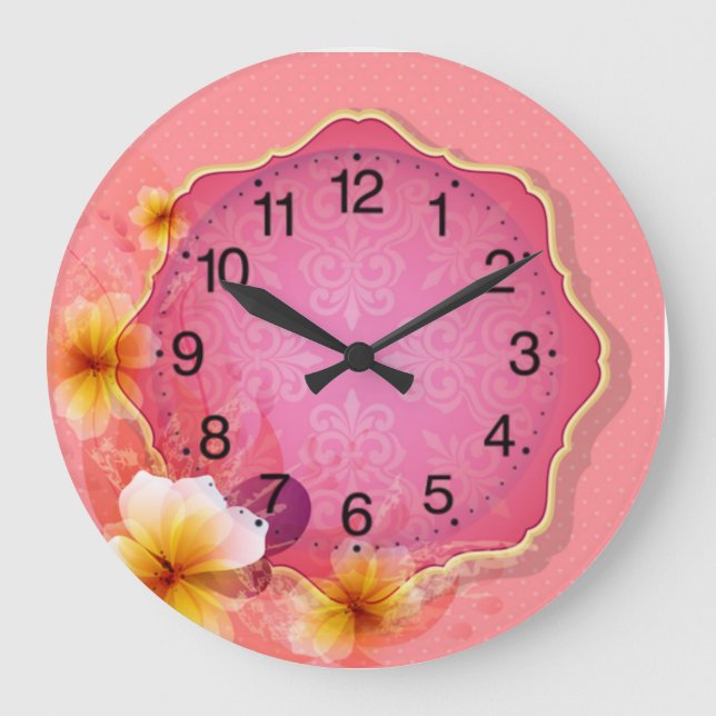 Spring flowers large clock (Front)