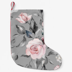 Spring Flowers Leaves Hand Drawn Small Christmas Stocking