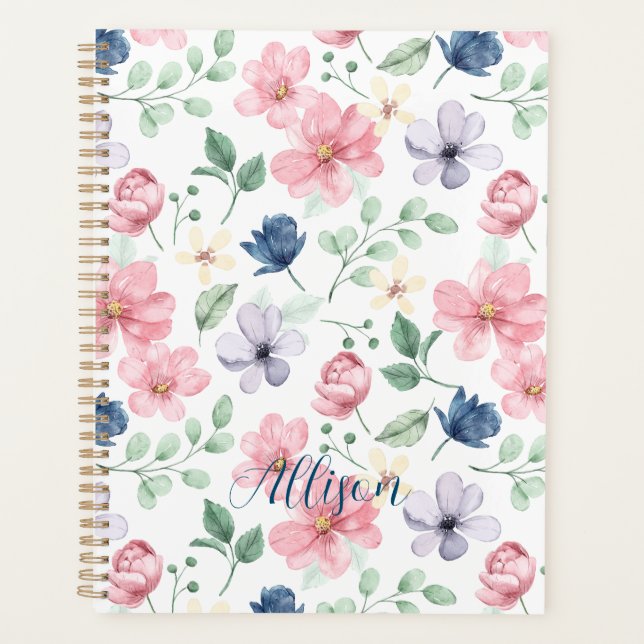 Spring Flowers & Leaves Pattern Planner (Front)