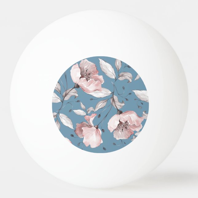 Spring flowers, leaves, seamless design ping pong ball (Front)