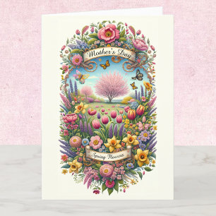 Spring Flowers Mother's Day Personalised Card