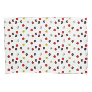 Spring flowers on white pillowcase