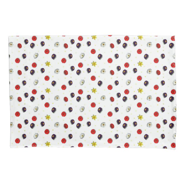 Spring flowers on white pillowcase (Front)