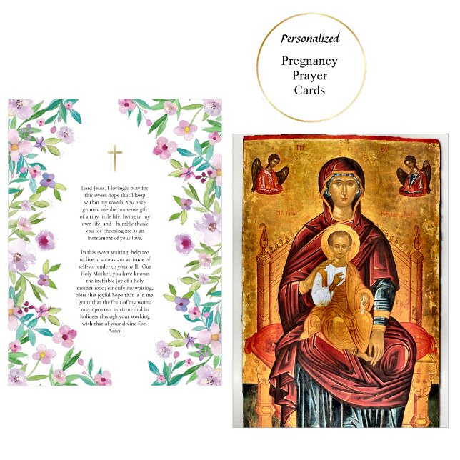 Spring Flowers Orthodox Pregnancy Prayer Card (Creator Uploaded)