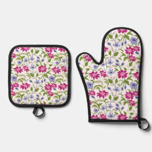Spring Flowers Oven Mitt & Pot Holder Set