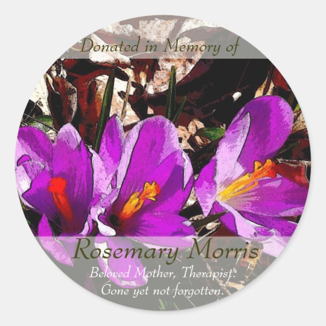 Spring flowers painting ~ Donated in Memory of Classic Round Sticker (Front)